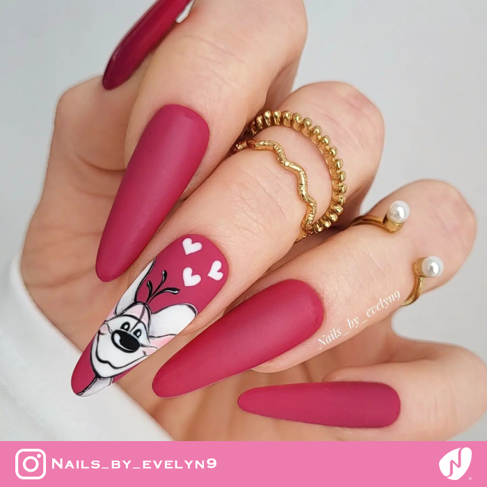 Matte Top Coat on a Cartoon Nail